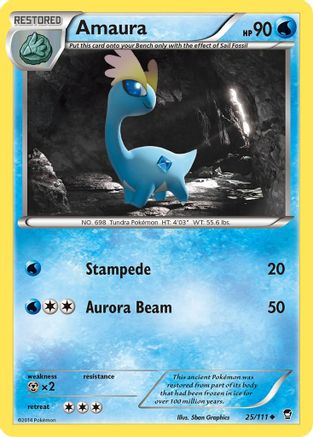 Amaura 025  - Reverse Holofoil XY  Furious Fists - Uncommon