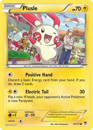 Plusle 031  - Reverse Holofoil XY  Furious Fists - Common