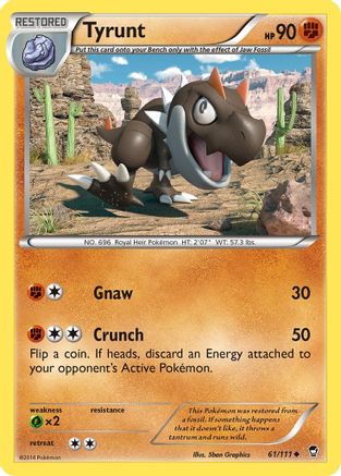 Tyrunt 061  - Reverse Holofoil XY  Furious Fists - Uncommon
