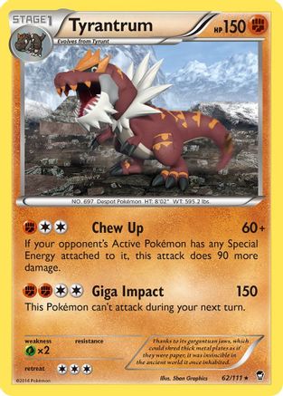 Tyrantrum 062  - Reverse Holofoil XY  Furious Fists - Rare