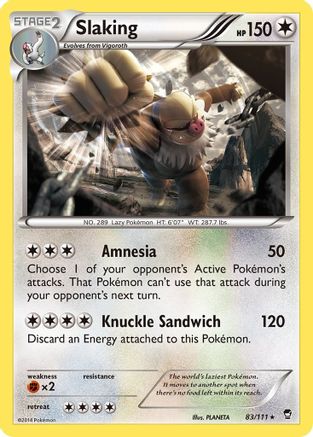 Slaking 083  - Holofoil XY  Furious Fists - Holo Rare