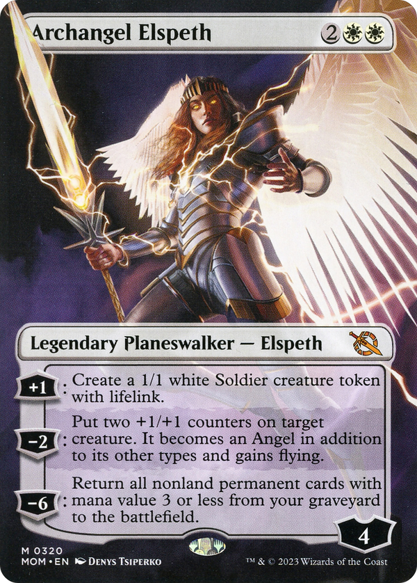 Archangel Elspeth (Borderless) (MOM-320) - March of the Machine Foil