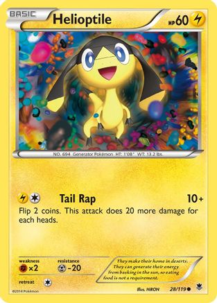 Helioptile (28)  - Reverse Holofoil XY  Phantom Forces - Common