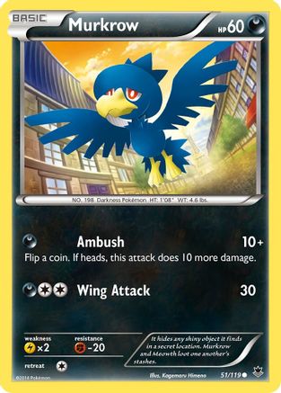 Murkrow 051/119  - Reverse Holofoil XY  Phantom Forces - Common