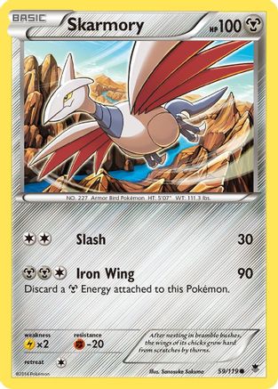 Skarmory  - Reverse Holofoil XY  Phantom Forces - Common