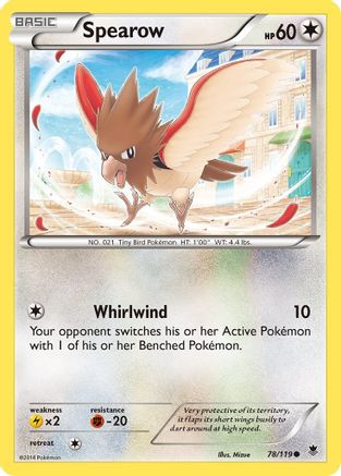 Spearow  - Reverse Holofoil XY  Phantom Forces - Common