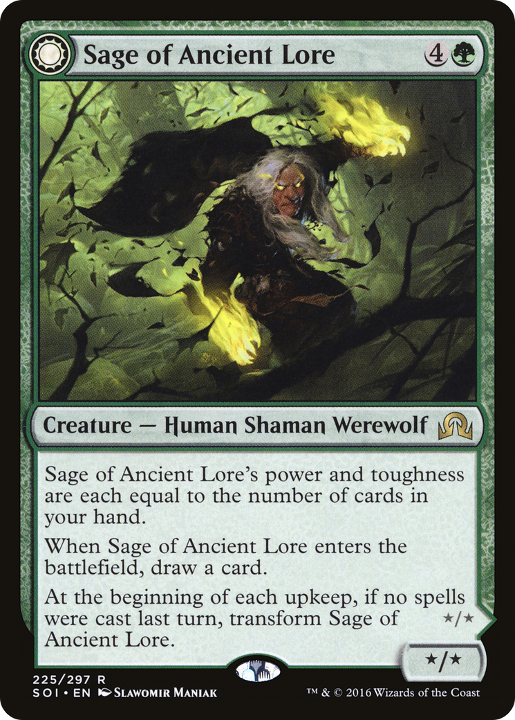 Sage of Ancient Lore (SOI-225) - Shadows over Innistrad: (Double Faced Transform) Foil