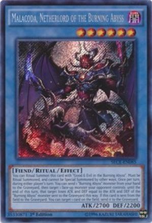 Malacoda, Netherlord of the Burning Abyss (SECE-EN085) - Secrets of Eternity 1st Edition
