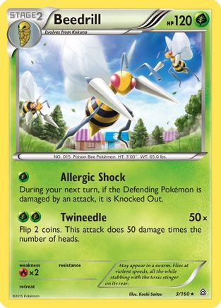 Beedrill 003  - Reverse Holofoil XY  Primal Clash - Rare