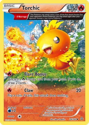 Torchic (Omega) 026  - Reverse Holofoil XY  Primal Clash - Uncommon