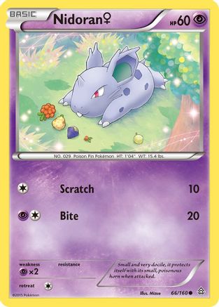 Nidoran (F) 066  - Reverse Holofoil XY  Primal Clash - Common