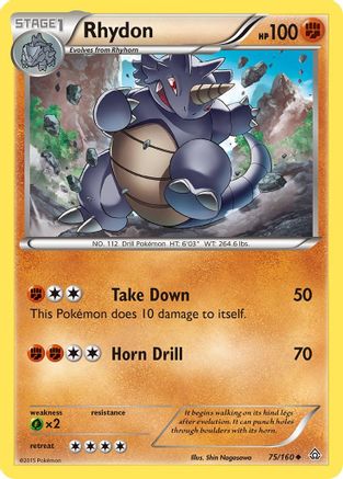 Rhydon  - Reverse Holofoil XY  Primal Clash - Uncommon