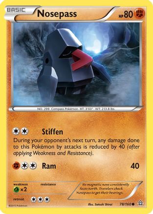 Nosepass  - Reverse Holofoil XY  Primal Clash - Common