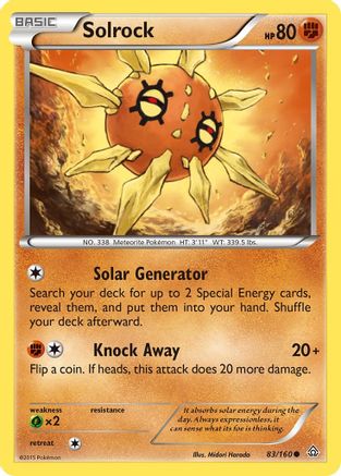 Solrock  - Reverse Holofoil XY  Primal Clash - Common