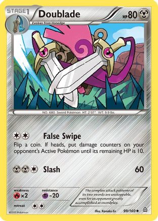 Doublade  - Reverse Holofoil XY  Primal Clash - Uncommon
