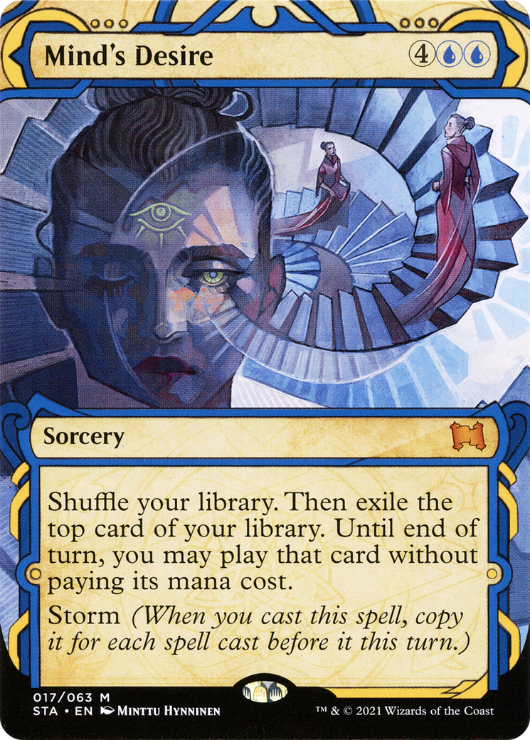 Mind's Desire (STA-017) - Strixhaven Mystical Archive: (Showcase) (Borderless) Foil
