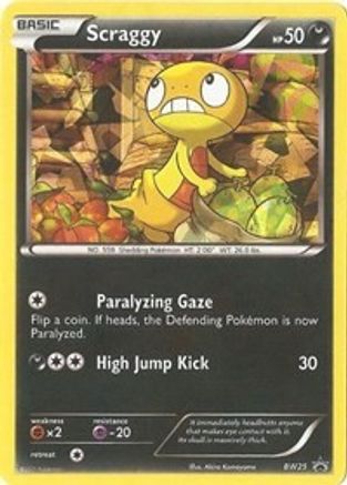 Scraggy - BW25 (Cracked Ice Holo)  - Holofoil Black and White Promos - Promo