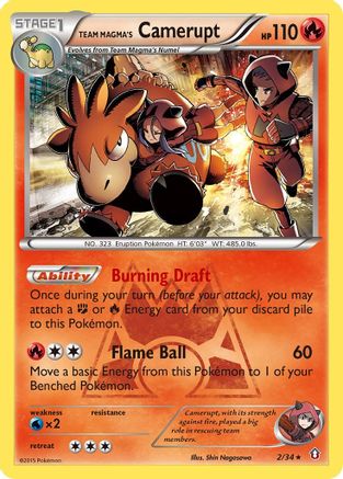 Team Magma's Camerupt 002  - Holofoil Double Crisis - Holo Rare