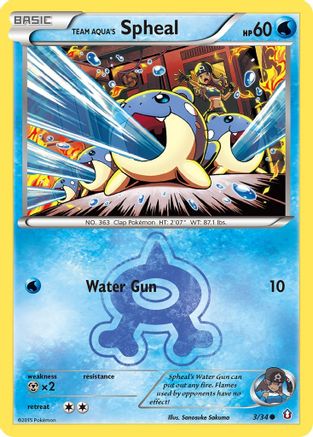 Team Aqua's Spheal 003  - Reverse Holofoil Double Crisis - Common
