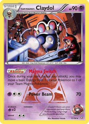 Team Magma's Claydol 011  - Holofoil Double Crisis - Holo Rare