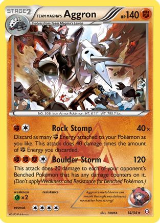 Team Magma's Aggron 014  - Reverse Holofoil Double Crisis - Holo Rare