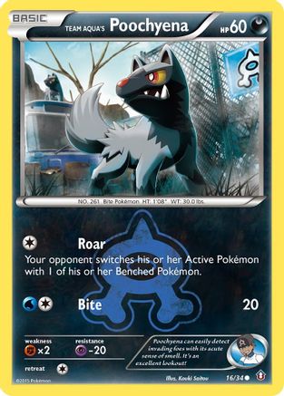 Team Aqua's Poochyena 016  - Reverse Holofoil Double Crisis - Common