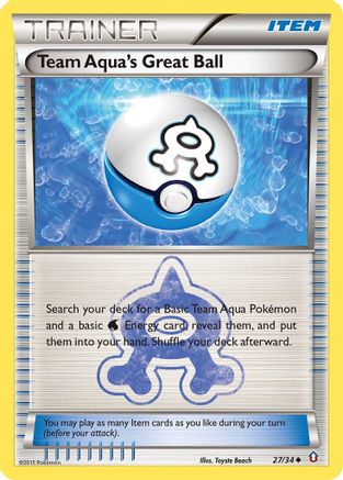 Team Aqua's Great Ball 027  - Reverse Holofoil Double Crisis - Uncommon
