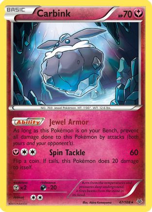 Carbink 047  - Reverse Holofoil XY  Roaring Skies - Rare