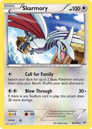 Skarmory 069/108  - Reverse Holofoil XY  Roaring Skies - Rare