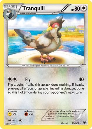 Tranquill  - Reverse Holofoil XY  Roaring Skies - Uncommon