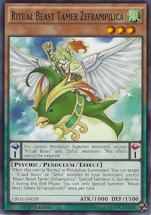 Ritual Beast Tamer Zeframpilica (CROS-EN028) - Crossed Souls 1st Edition