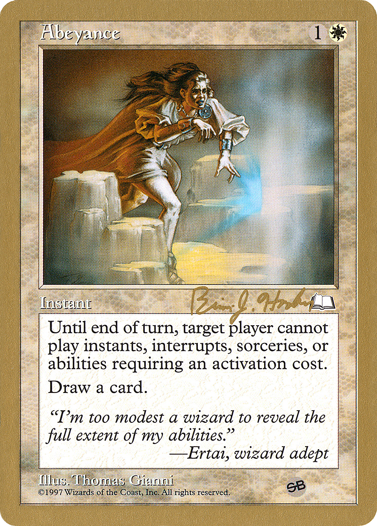 Abeyance - 1998 Brian Hacker (WTH) (SB) (WCD-) - World Championship Decks 1998