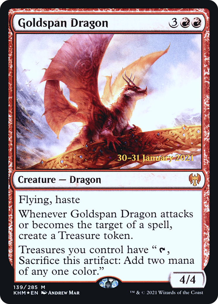 Goldspan Dragon (PRE-139) - Kaldheim Promos Foil