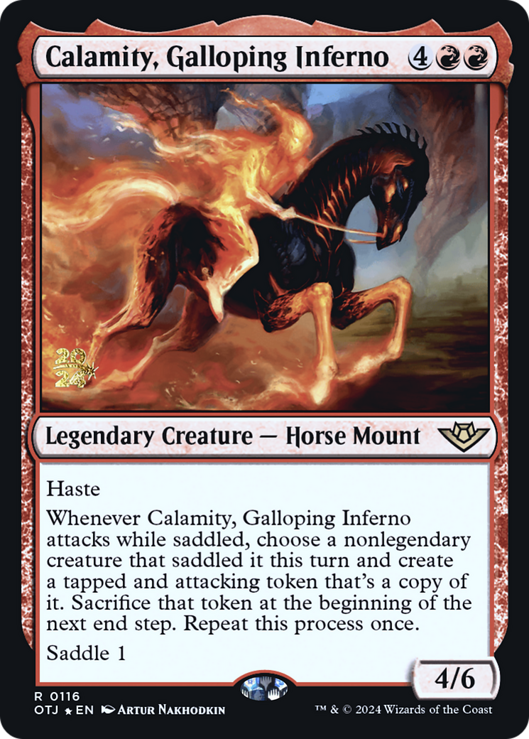 Calamity, Galloping Inferno (PRE-116) - Outlaws of Thunder Junction Promos Foil
