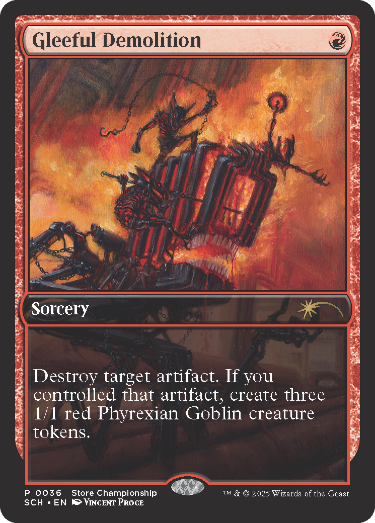 Gleeful Demolition (GAME-036) - Game Day & Store Championship Promos Foil