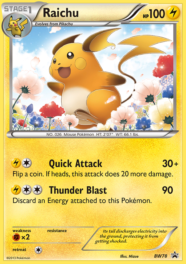 Raichu BW78  BW Black Star Promos - Promo
