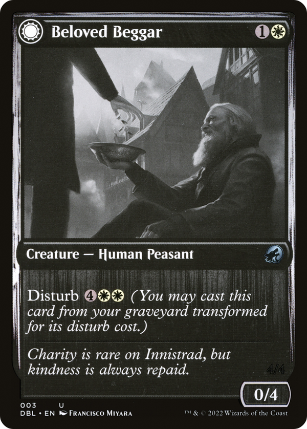 Beloved Beggar (DBL-003) - Innistrad: Double Feature: (Double Faced Transform) Foil