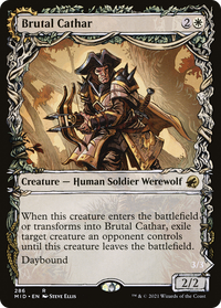 Brutal Cathar (Showcase) (MID-286) - Innistrad: Midnight Hunt: (Showcase, Double Faced Transform)