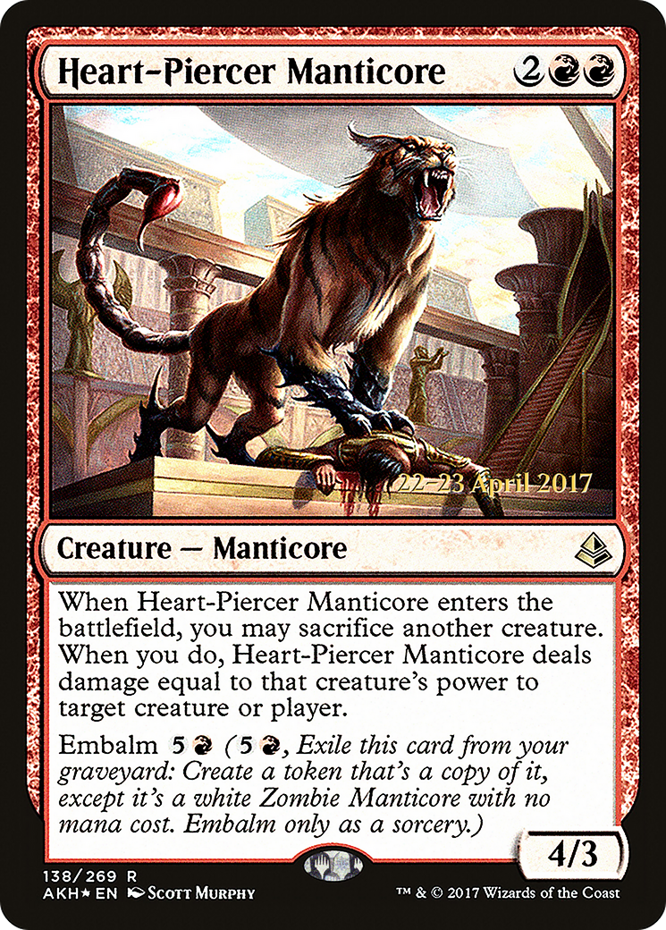 Heart-Piercer Manticore (PRE-138) - Amonkhet Promos Foil