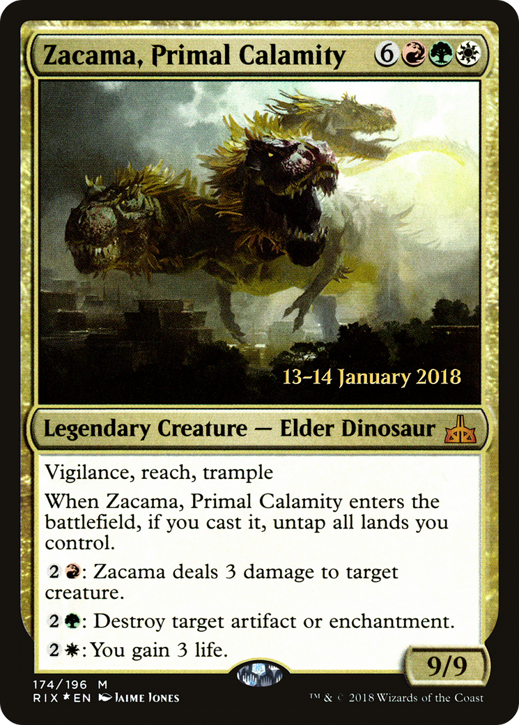 Zacama, Primal Calamity (PRE-174) - Rivals of Ixalan Promos Foil