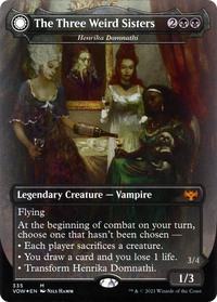 The Three Weird Sisters - Henrika Domnathi (VOW-335) - Innistrad: Crimson Vow: (Double Faced Transform) (Borderless)