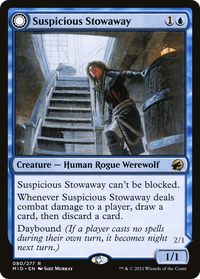 Suspicious Stowaway (MID-080) - Innistrad: Midnight Hunt: (Double Faced Transform)