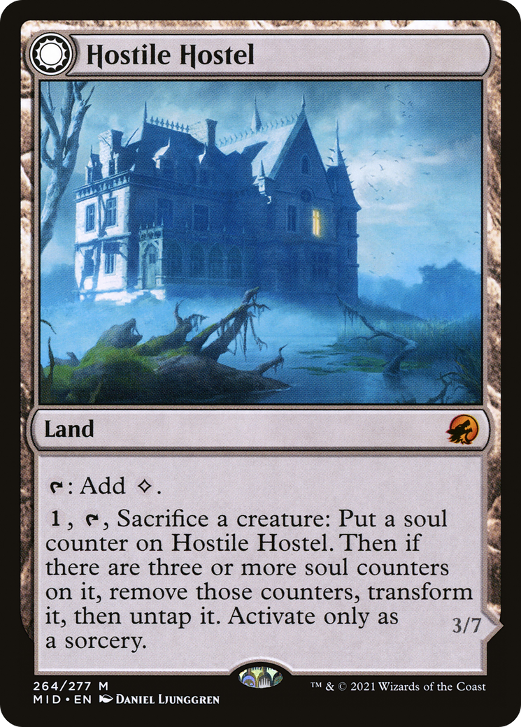 Hostile Hostel (MID-264) - Innistrad: Midnight Hunt: (Double Faced Transform) Foil