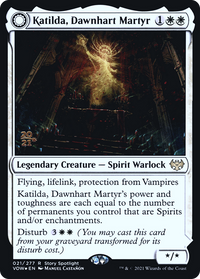 Katilda, Dawnhart Martyr (PRE-021) - Innistrad: Crimson Vow Promos: (Double Faced Transform) Foil