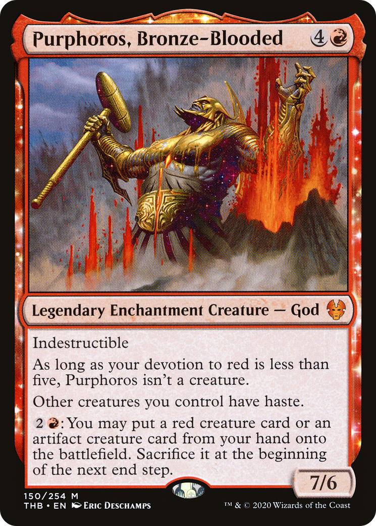 Purphoros, Bronze-Blooded (THB-150) - Theros Beyond Death: (enchantment) Foil