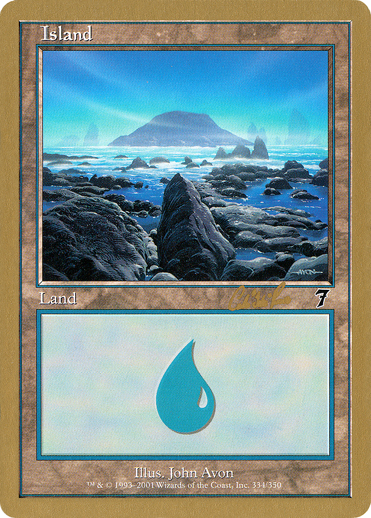 Island (334) - 2002 Carlos Romao (7ED) (WCD-) - World Championship Decks 2002