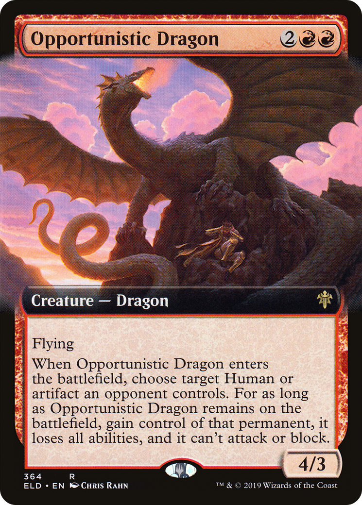 Opportunistic Dragon (Extended Art) (ELD-364) - Throne of Eldraine: (Extended Art) Foil
