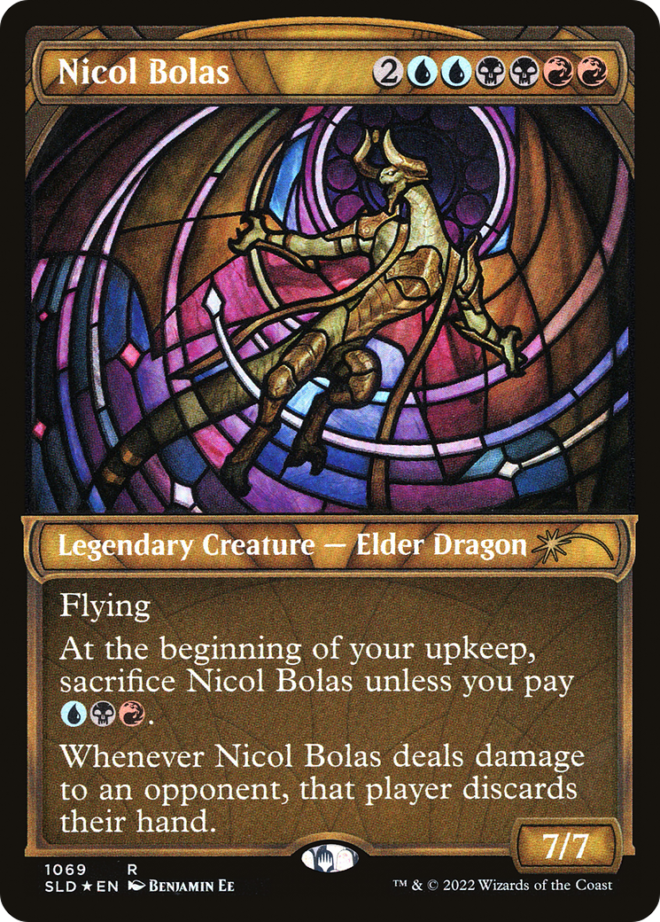 Nicol Bolas (Stained Glass) (Textured Foil) (SLD-1069) - Secret Lair Drop: (Showcase) Foil