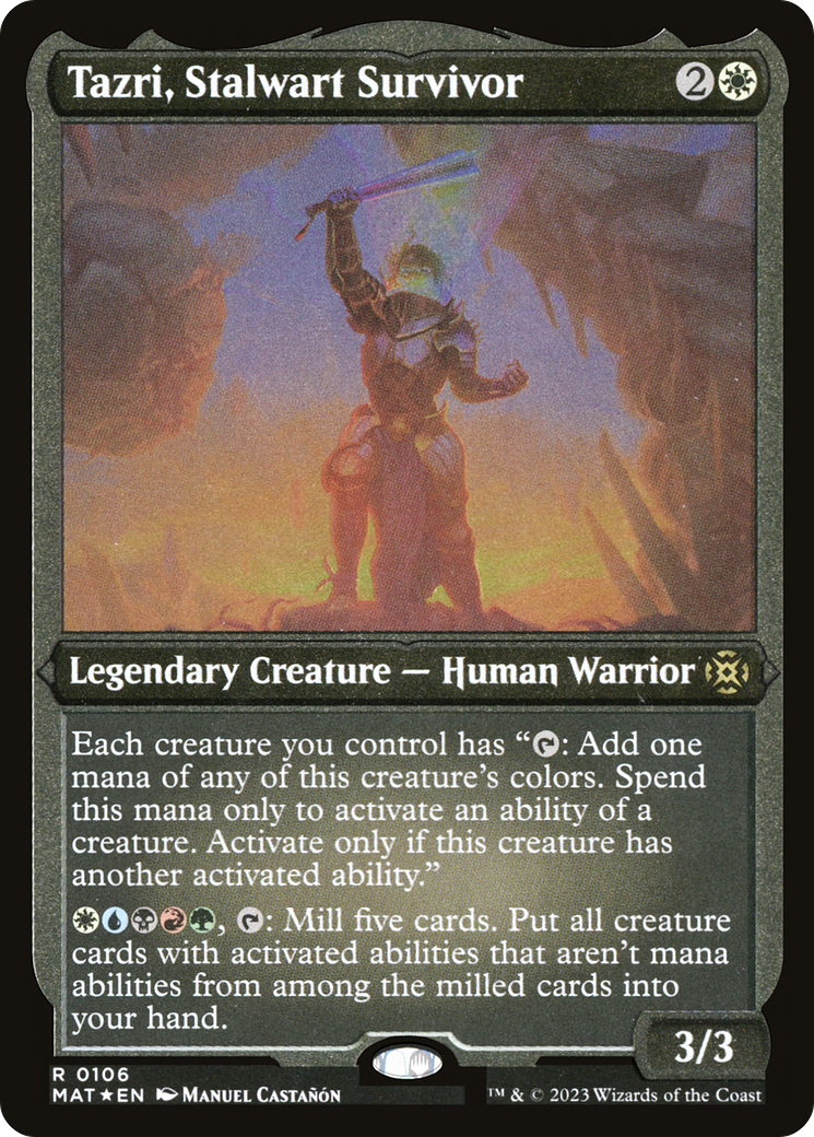 Tazri, Stalwart Survivor (Foil Etched) (MAT-106) - March of the Machine: The Aftermath Foil