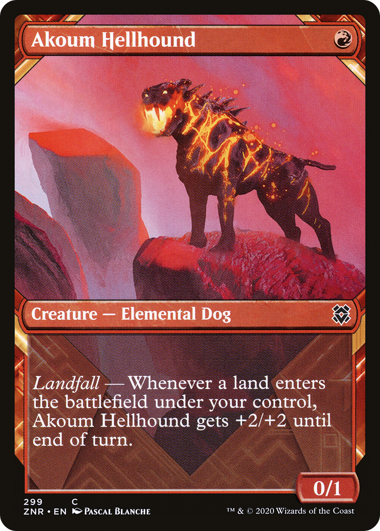 Akoum Hellhound (Showcase) (ZNR-299) - Zendikar Rising: (Showcase) Foil